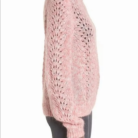 Topshop Open Knit Pink Crop Sweater - Picture 4 of 8